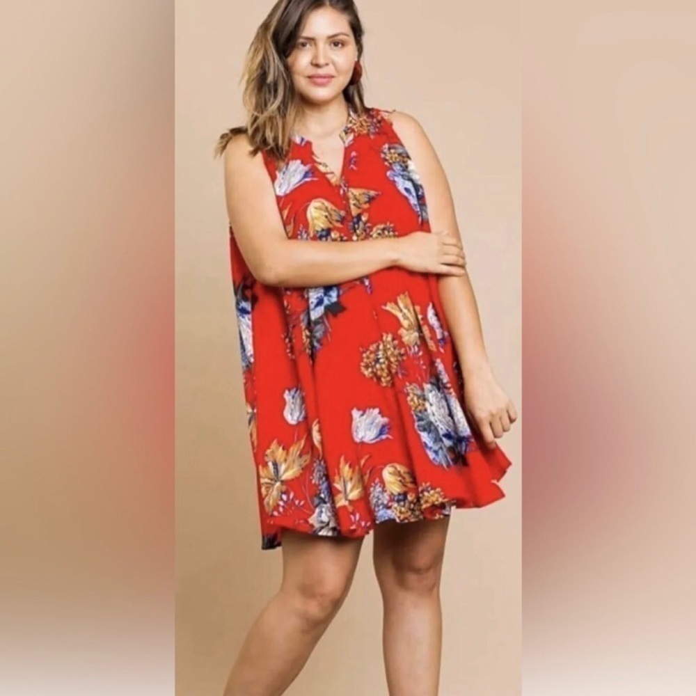 New Umgee USA Floral Sleeveless Dress